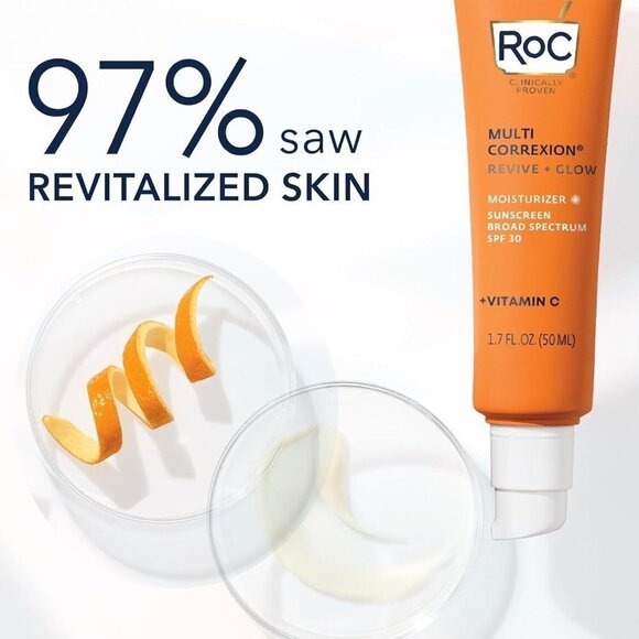 RoC Multi Correxion MOISTURIZER SPF 30 Revive + Glow Vitamin C  1.7oz - Picture 2 of 5